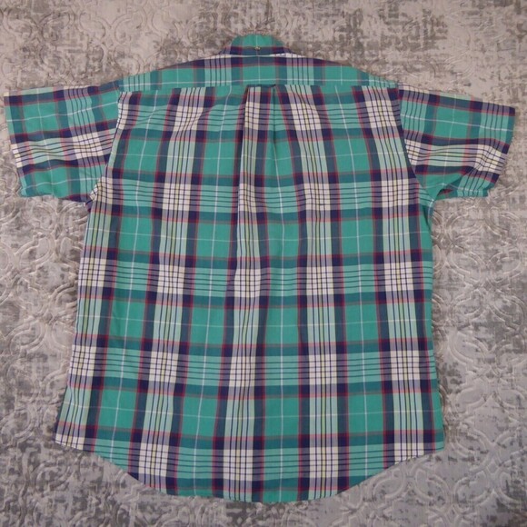 Vintage Fox Collection Shirt Mens Extra Large Plaid Short Sleeve Single Needle - Picture 10 of 14